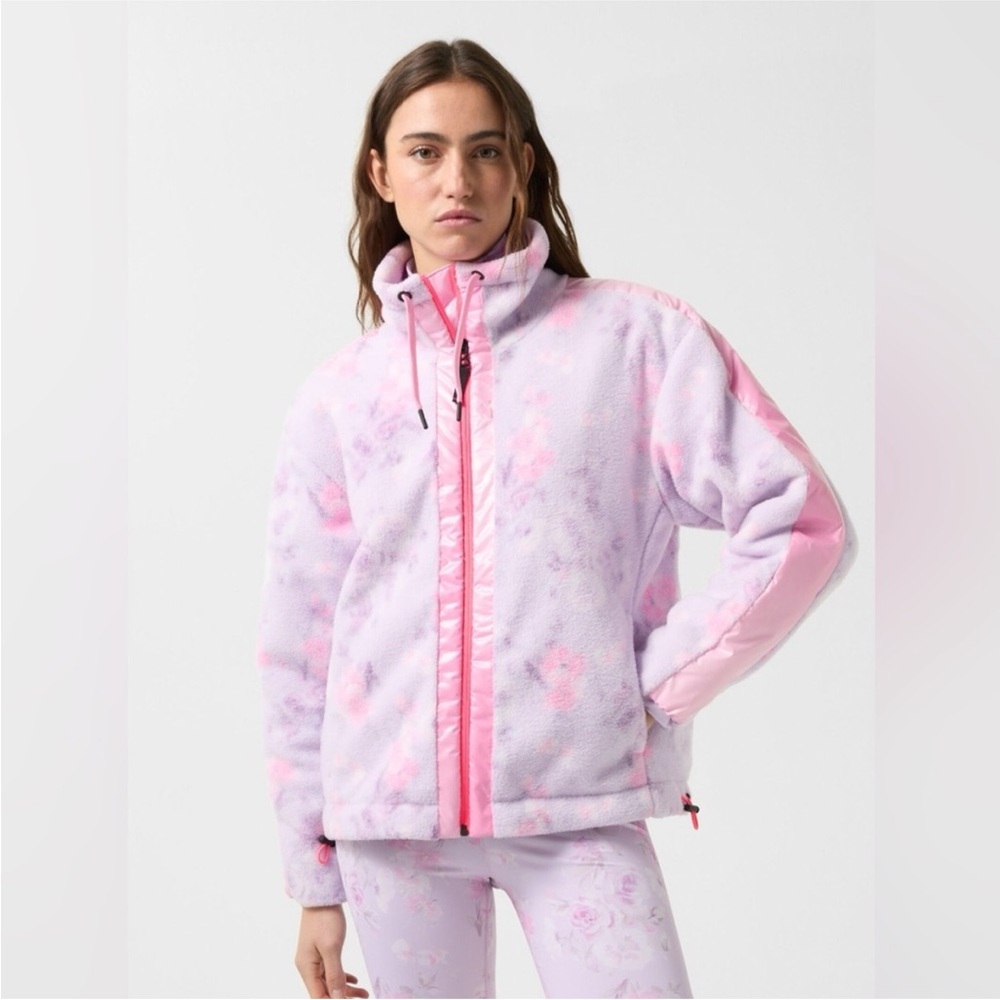 LoveShackFancy X Bogner Ninetta Fleece Jacket Purple Floral